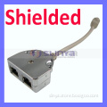 RJ45 Shielded Network Cable Splitter 1 Male to 2 Female Adapter